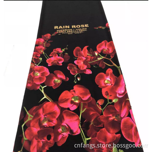Polyester Brushed Pine Skin Print Nida Abaya Fabric